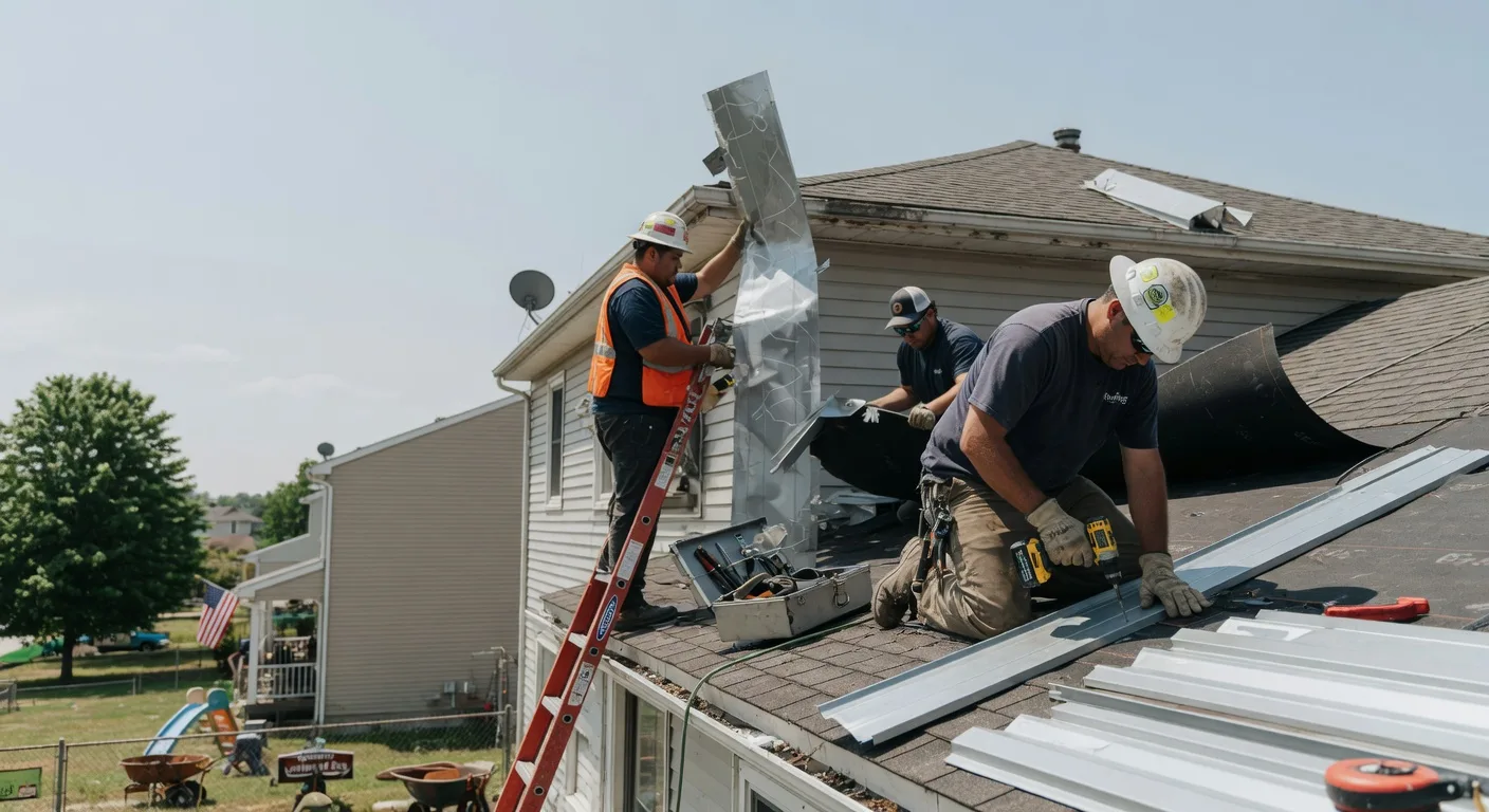 Storm Damage Metal Roof Repair in Abbyville, KS